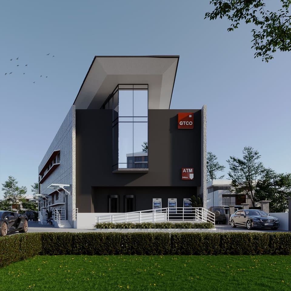 3D render of the proposed GTCO Millennium Estate branch facade — Millennium Estate, Anthony, Lagos