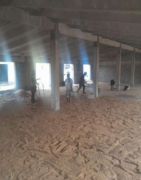 Sand filling inside the unfinished banking hall — HFP Shopping Complex, Lagos